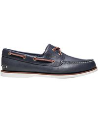 Timberland - Blaue Leder Bootsschuhe - Lyst