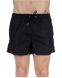 Trussardi - Badmode ,Zwart ,Polyester Verticaal Logo Herenmode - Lyst