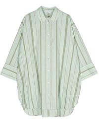 Peserico - Camicia in cotone a righe con dettaglio perline sulla spalla - Lyst