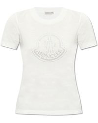 Moncler - "logo Rhinestone T -shirt - Lyst