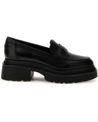 Guess - Schwarze lederloafer für frauen - Lyst