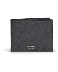 Ferragamo - Accessoires ,Zwart ,Katoen Monogram Portemonnee - Lyst