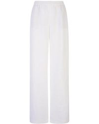 Eleventy - Broeken ,Wit ,Linnen Pantalone Con Elastico - Lyst