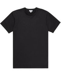 Sunspel - Tops ,Zwart ,Katoen Riviera T Shirt - Lyst