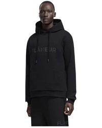 flâneur - Stitched Logo Hoodie - Lyst