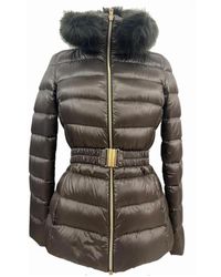 Herno - Jassen ,Bruin ,Nylon Slim Fit Geruite Donsjas - Lyst