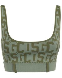 Gcds - Jacquard Logo Gestricktes Crop Top - Lyst