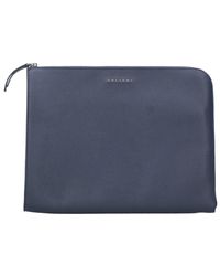 Orciani - Accessoires ,Blauw ,Leer Blauwe Leren Portemonnee Met Rits - Lyst