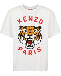 KENZO - Lucky tiger oversize t-shirt - Lyst