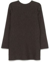 KHAITE - Kleedjes ,Bruin ,Wol Cederbruine Mini Jurk Met Lange Mouwen - Lyst
