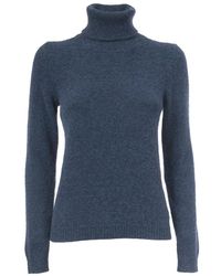 Gran Sasso - Truien & Vesten ,Blauw ,Wol Slim Fit Coltrui - Lyst