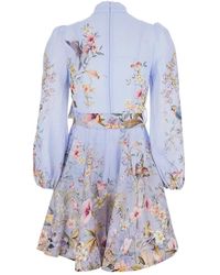Zimmermann Amari Paisley Lace Short Dress in White | Lyst