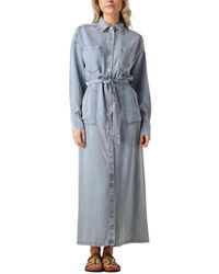 Aaiko - Kleedjes ,Blauw ,Elegante Blauwe Jurk Voor Vrouwen - Lyst