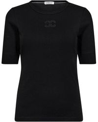 co'couture - Tops ,Zwart ,Geborduurde Zwarte Tee Top - Lyst