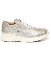 Cesare Paciotti - Platin weiße sneakers mit schnürsenkeln - Lyst