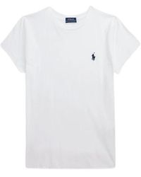 Ralph Lauren - Camiseta de algodón blanco de jersey - Lyst