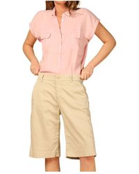 Mason's - Straight chino bermuda shorts in stretch satin - Lyst