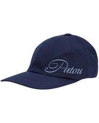Patou - Accessoires ,Blauw ,Katoen Logo Geborduurde Katoenen Pet - Lyst