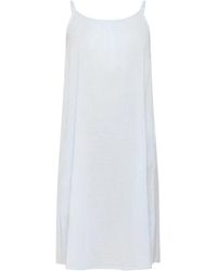 Kaffe - Kleedjes ,Blauw ,Katoen Schouderband Jurk Nantucket Breeze - Lyst