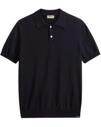 Woolrich - Tops ,Blauw ,Katoen Gebreide Polo - Lyst