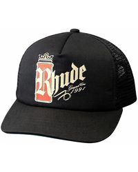 Rhude - Accessoires ,Zwart ,Katoen Geborduurde Cap Hat - Lyst