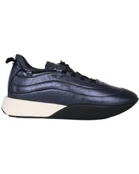 Högl - Blaue metallic-leder sneaker,schwarzer sneaker - space - Lyst