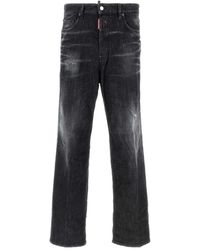 DSquared² - Jeans ,Zwart ,Denim Zwarte Stretch Denim Losse Jeans - Lyst