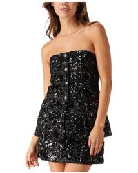 Second Female - Tops ,Zwart ,Polyester Flakes Top - Lyst