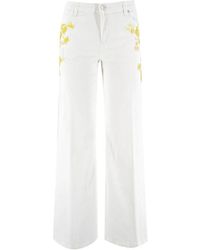 Ermanno Scervino - Blumige Pailletten Five-Pocket Hose - Lyst