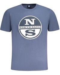 North Sails - Blau Baumwoll Herren T-Shirt Mit Ikonischem Logo - Lyst