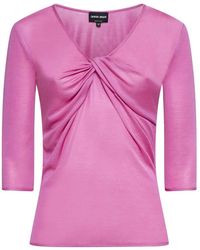 Giorgio Armani - Overhemden ,Roze ,Elegante Overhemden Collectie - Lyst