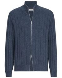 Brunello Cucinelli - Cashmere Ribgebreide Cardigan Met Rits - Lyst
