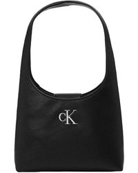 Calvin Klein - Borsa hobo semplice con logo - Lyst
