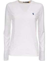 Polo Ralph Lauren - Baumwoll langarm besticktes logo t-shirt - Lyst