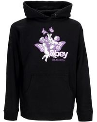 Obey - Hoodies & Sweatvesten ,Zwart ,Katoen Liefde Basic Hooded Fleece Hoodie - Lyst