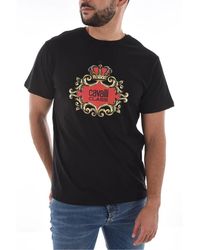 Roberto Cavalli - Zwart Logo T-Shirt 100% Katoen - Lyst
