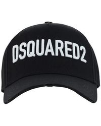 DSquared² - Accessoires ,Zwart ,Katoen Baseballpet Met Logo Urban Stijl - Lyst
