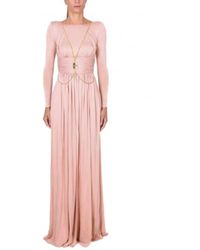 Elisabetta Franchi - Elegantes langes kleid mit rückenöffnung, rosa größe: , farbe: rosa - Lyst