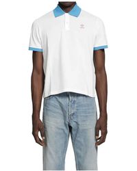 Versace - Tops ,Wit ,Katoen Geborduurd Katoen Piqué Polo - Lyst