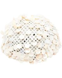 Alanui - Paillettenbesetzte, Offen Gestrickte Beanie - Lyst