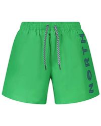 North Sails - Groene Katoenen Zwembroek Met Ocean Print - Lyst