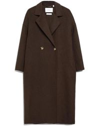 Comma, - Jassen ,Bruin ,Wol Oversized Double-Breasted Jas - Lyst