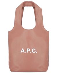 A.P.C. - Rosa Synthetische Leder-Einkaufstasche - Lyst