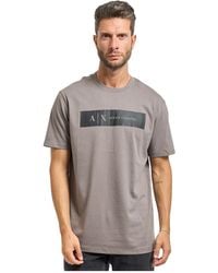 ARMANI EXCHANGE - Herren Logo T-Shirt Grau - Lyst