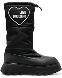 Love Moschino - Cotton Drawstring Closure Boots - Lyst