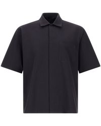 Herno - Overhemden ,Blauw ,Camicia Bowling Seercrease - Lyst