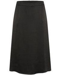 Kaffe - Zwart Diep Elastische Taille Rok - Lyst