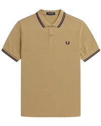 Fred Perry - Baumwoll-poloshirt mit doppelstreifen - Lyst