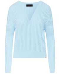 Peuterey - Truien & Vesten ,Blauw ,Katoen Patty V-Neck Trui - Lyst