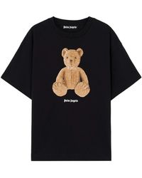 Palm Angels - Tops ,Zwart ,Katoen Bear Regular Tee - Lyst